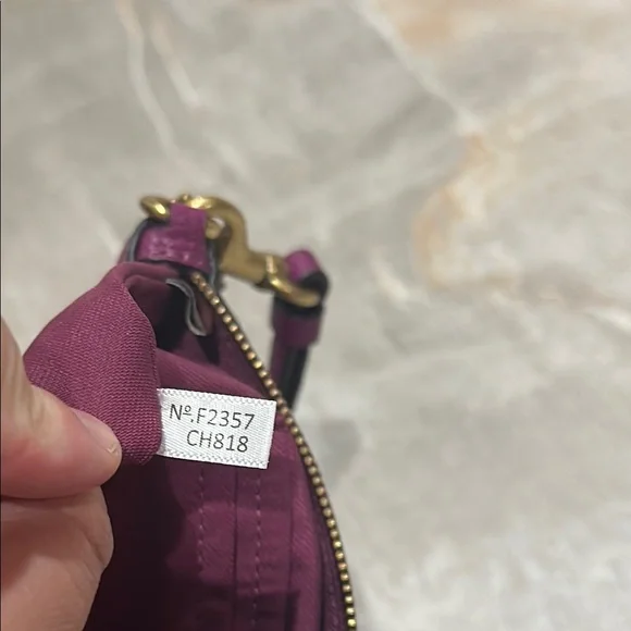 Coach Deep Plum Clutch Wristlet Compact Design - Picture 8 of 9